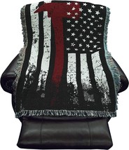 Fire Department - Firefighter&#39;s Axe Red Thin Line American Flag Blanket -, 61x36 - £51.95 GBP
