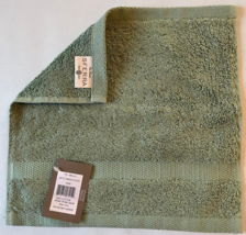Sferra BELLO Leaf Green Washcloth (1) Soft Plush 100% Combed Cotton Belg... - $18.71