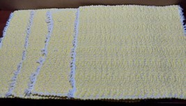 Loom Woven Handmade Summer Bright Yellow White Square Thick Placemats Se... - £20.62 GBP