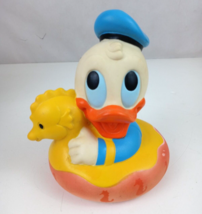 Vintage 1985 Disney Baby Donald Duck Squeaky Bath Toy 7&quot; Tall Made In Malaysia - £9.92 GBP
