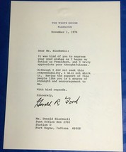 1974 President Gerald Ford Signed Personal Thank You Letter No COA - £46.21 GBP