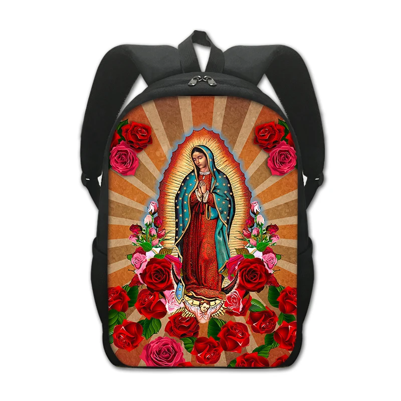 Our Lady of Guadalupe Icon Printing Backpack Vintage Religion Jesus School Bags  - $82.67