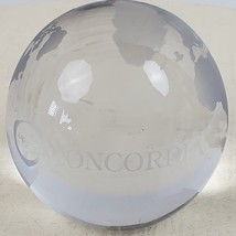 Vintage BIG Crystal Glass Paper Weight Clear Concordia Globe 3&quot; Murano S... - £29.11 GBP