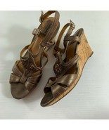 Clarks Bendables Womens Sandals Size 9 Bronze Gold Metallic Beaded Cork ... - £29.97 GBP