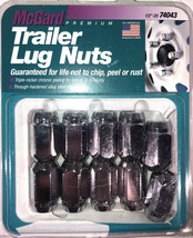 McGard 74043 Premium Trailer Lug Nut Set Chrome Plated Thread Size 1/2-20 Qty 10 - £39.38 GBP