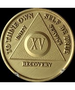 15 Year AA Medallion Alcoholics Anonymous Sobriety Chip Bronze XV Fiftee... - $2.99