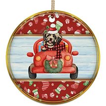 hdhshop24 Funny Havanese Dog Ride Car Ornament Gift Pine Tree Decor Hanging, Bic - £15.73 GBP