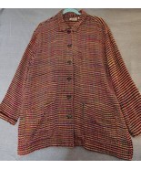 Vintage Chicos Design Silk Blazer Jacket Womens 2 L Herringbone Retro 80... - $36.56 CAD