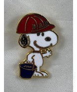 New Vintage Snoopy Lapel Pin Dad with Hard Hat &amp; Bucket - $206.83 CAD
