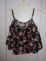 Hollister Ladies Sleeveless Spag.Strap Floral 2-TIER Cropped TOP-WORN ONCE-XS - £5.74 GBP