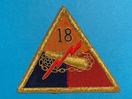 Post Wwii, U.S. Army, Occupation Period, 18th Tank Battalion, Bullion, Patch - £27.07 GBP