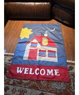 Vintage Welcome Home Pineapple Outdoor Flag 27 X 39 Nylon - $243.78 MXN