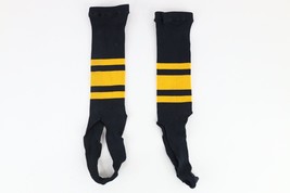 Vtg 40s 50s Distressed Knit Striped Athletic Uniform Stirrup Socks Black Youth - £27.05 GBP