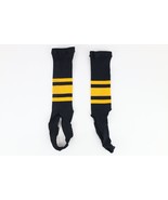 Vtg 40s 50s Distressed Knit Striped Athletic Uniform Stirrup Socks Black... - £27.20 GBP