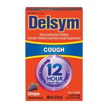 Delsym Cough Suppressant Liquid, *11/27* 3 Ounce (Grape, Adult), 3 Fl Oz - $11.49