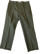 Amazon Essentials Olive Green Classic Twill Flat Front Pants Size 38W x ... - $14.24