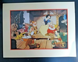 Snow White and the Seven Dwarfs Disney Store Lithograph 1994 12” X 16” VTG - $11.73