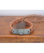 New Brown Tiger Head Tie Leather Bracelet - $8.91