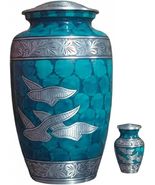 At Peace Memorials Dove Teal  Urn for Ashes SET - $159.99
