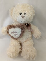 Cream Bear Plush 12 Inch Hug Me Heart Best Made Toys Stuffed Animal Toy - $10.95