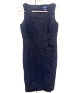 Ann Taylor 4P Dark Blue Pencil Sheath Lined Sleeveless Dress - $19.80