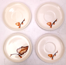 4 Vtg MCM Jaska California pottery Acorn Dessert Plate 6 1/4&quot; Fall Thanksgiving - £31.93 GBP