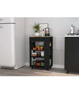 Black Wengue &amp; Light Oak Kitchen Cart - $3,617.31 MXN