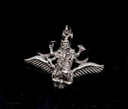 925 sterling silver Hindu idol Lord Vishnu with Garuda pendant ssp516 - £27.23 GBP