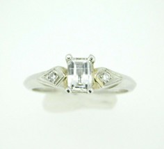Platinum Genuine Natural Diamond Ring 2/3ct Specialty Emerald Cut (#J748) - £2,005.59 GBP