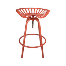 Cast Iron &amp; Steel Industrial Heritage Tractor Chair, Red - $222.12