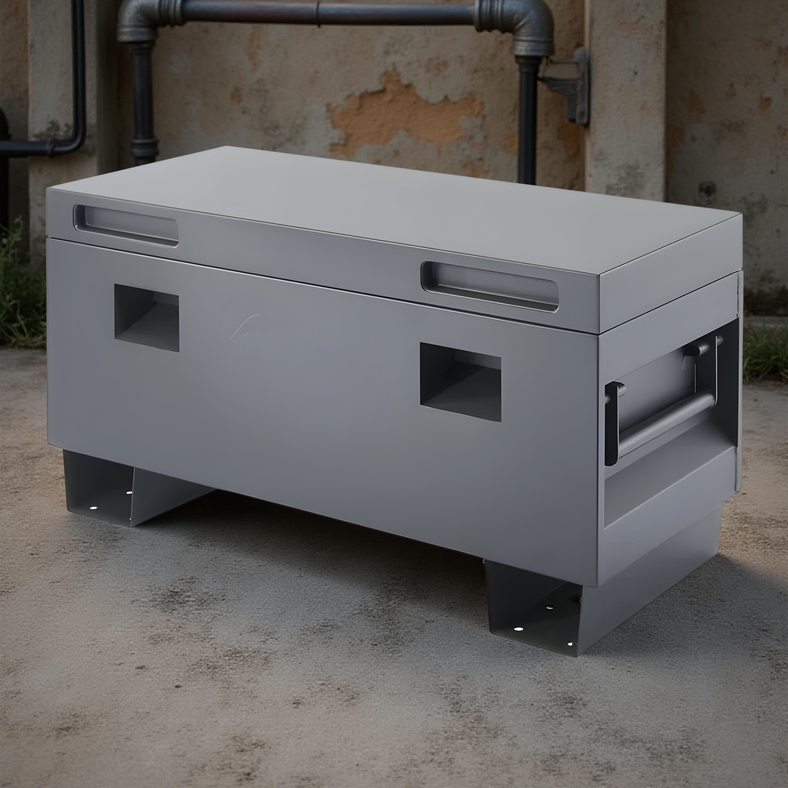 TRINITY Gray Job Site Box 36&quot;W x 18.5&quot;H x 15.75&quot;D Steel Tool Storage Chest - $188.20