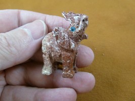 (Y-ELE-23) red ELEPHANT carving SOAPSTONE stone figurine trunk lucky ele... - $8.59