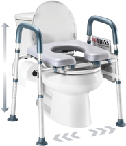 Toilet Seat Risers for Seniors Width and Height Adjustable Raised Toilet... - $93.65