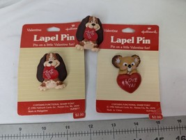 Hallmark Valentine Lapel Pin Lot Dog Koala 1986 - $14.95