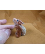 (Y-COY-1) red tan COYOTE wolf wild dog carving SOAPSTONE stone PERU FIGU... - $8.59