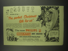 1953 Philips Philishave Dry Shaver Ad - The perfect Christmas gift for us - $18.49