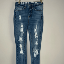 SONG curvy high-rise skinny ankle distressed denim jean size 3/26 - $8.92