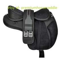 Synthetic Treeless Freemax English Saddle Along with Stirrup and Matching Girth  - £145.29 GBP