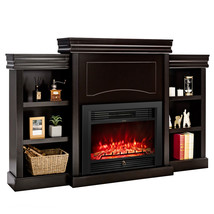 70&quot;Fireplace TV Stand Media W/ 28.5&quot; 750W/1500W Electric Fireplace Brown - £449.35 GBP