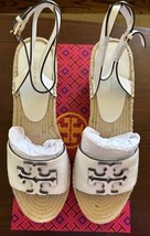 NEW Tory Burch Women&#39;s Ines Wedge Espadrille Sandals Gardenia Size 9 NIB - £192.06 GBP