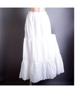 White Bohemian Travel Vacation Summer Beach Eyelet Pocket Elastic Waist ... - $75.06 CAD