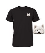 Funny Samoyed Dog Peeking Pocket Tshirt Cute Puppy Dog Lover Tee Print Gift - $27.06 CAD+