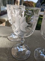 Set Of 4 RCR Royal Crystal Rock  Gemini Eidelweiss Floral Wine Stems  - £47.94 GBP