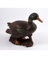 Duck Figurine Ceramic Hand Painted 6&quot; tall 8.5&quot; long Vintage 1982 - £8.60 GBP