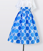Summer A-line Polka Dot Midi Skirt Outfit Women Yellow Organza Plus Size Skirts image 12