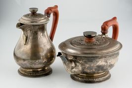 Harrods of London Silver Set Teapot &amp; Pitcher (1916-1917) Red Handled RW... - $8,311.68