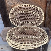 Set (5) Large Straw Wicker Rattan Woven Oval 15 1/2” X 11” Placemats Table Decor - £15.48 GBP