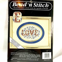 Bead n Stitch Cross Stitch Kit Words of Love 08209 JCA 7x5" Made in USA - $5.35