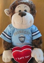 Build A Bear Monkey with Heart and Princess University Shirt 18&quot; - $15.84