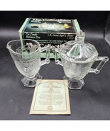 Vintage JEANNETTE GLASS Sugar &amp; Creamer Set DOUBLE BALTIMORE PEAR &amp; Box ... - $21.76